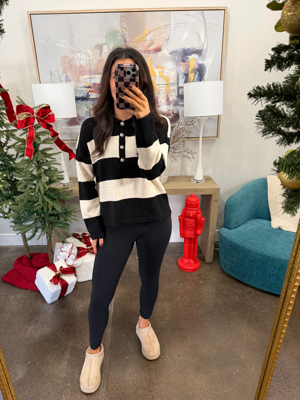 Black and White Striped Sweater