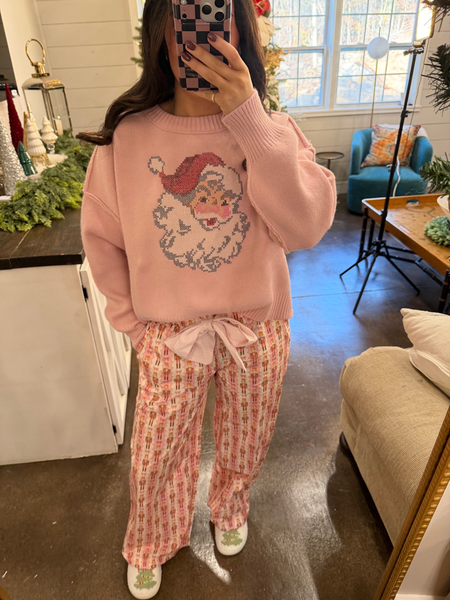 Pink Santa Sweater