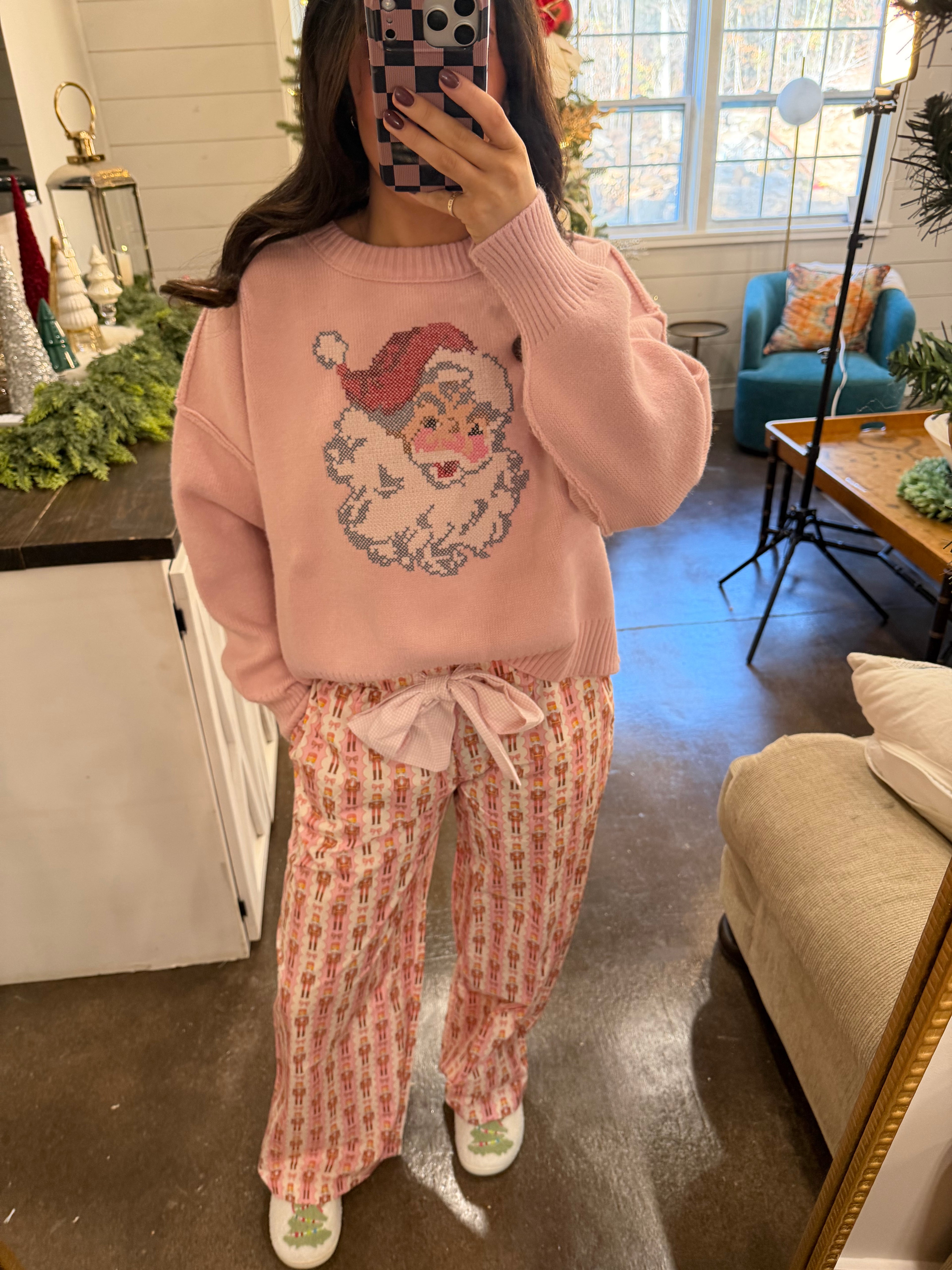 Pink Santa Sweater