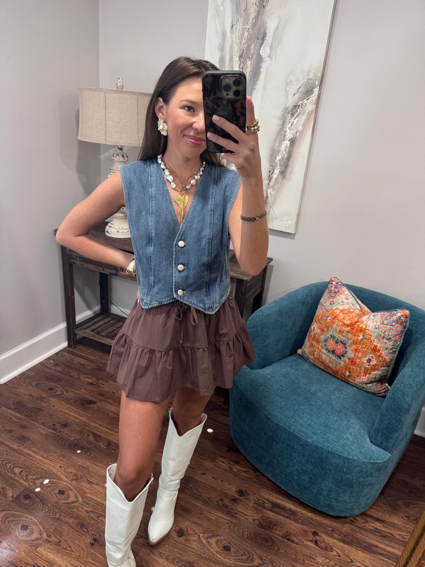 Mocha Tiered Skort