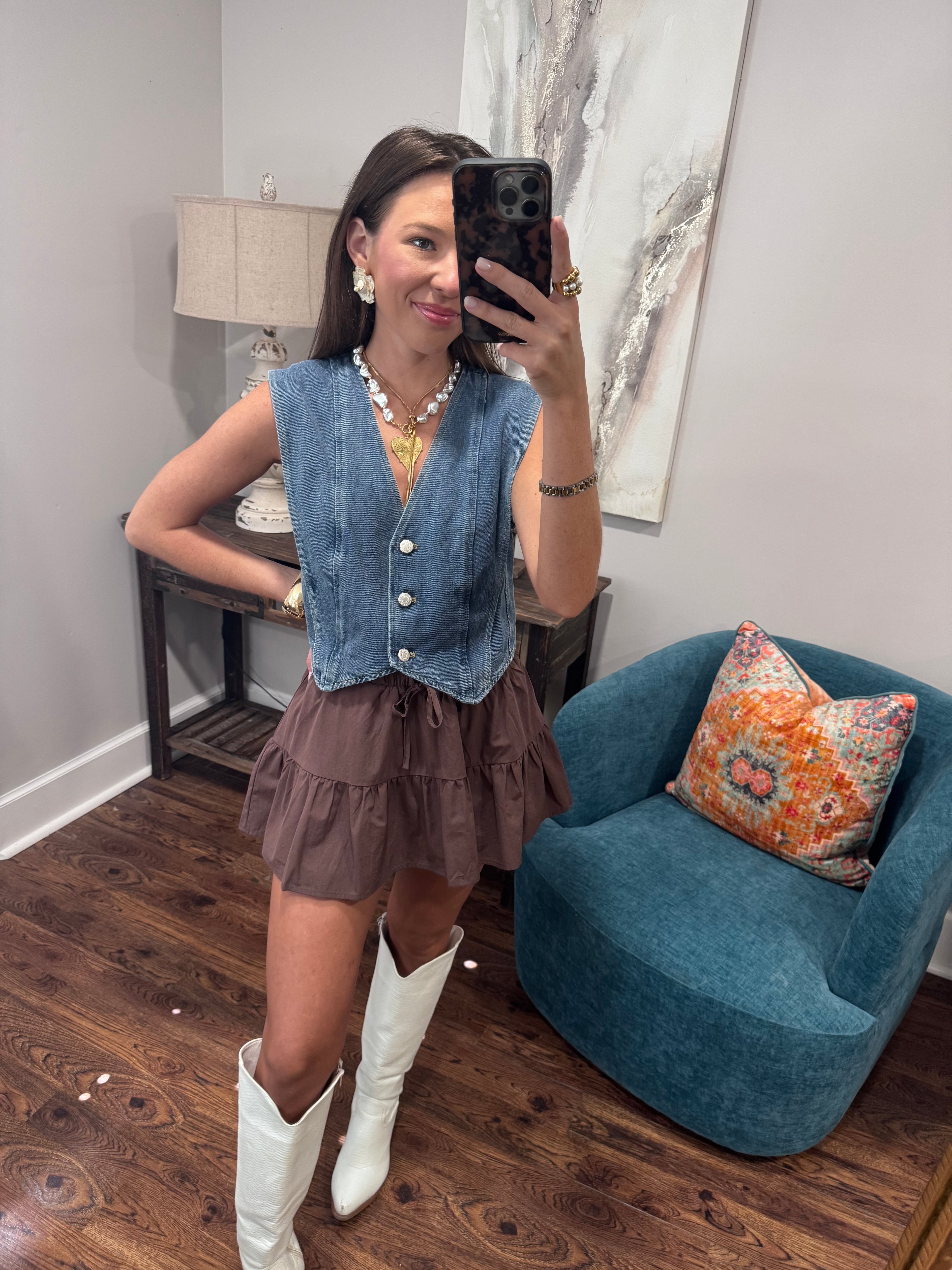 Mocha Tiered Skort