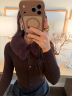 Marie Mocha Fur Top