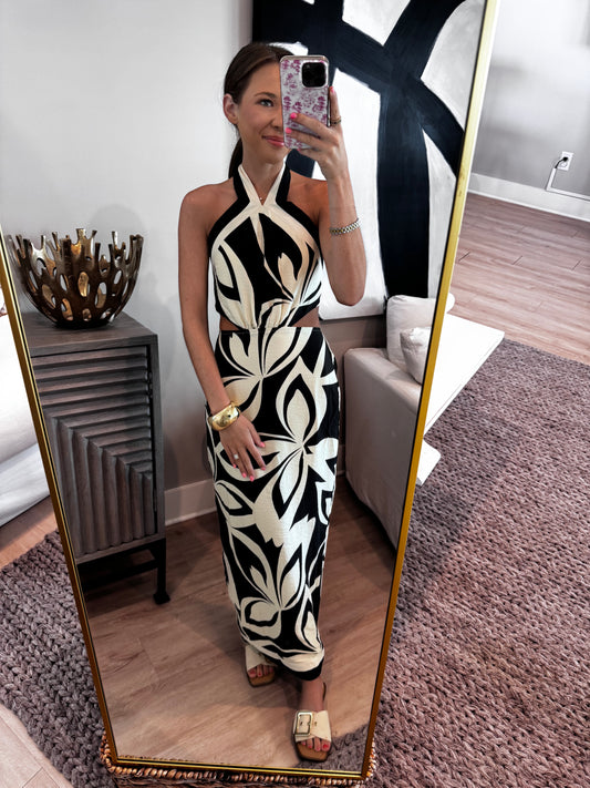 Mandy Black & White Maxi Dress