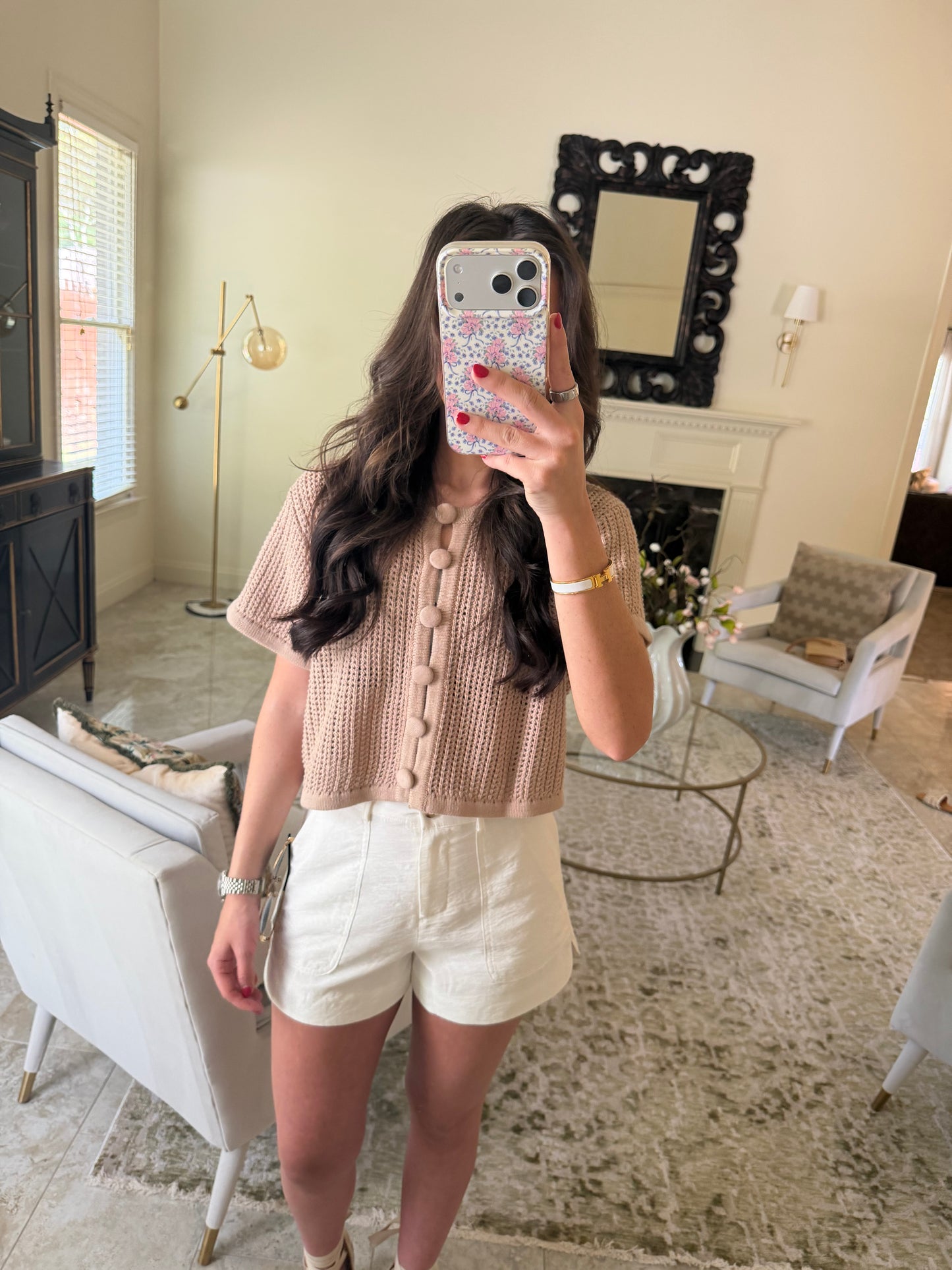 White Linen Shorts