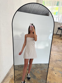 Beige Gingham Active Dress