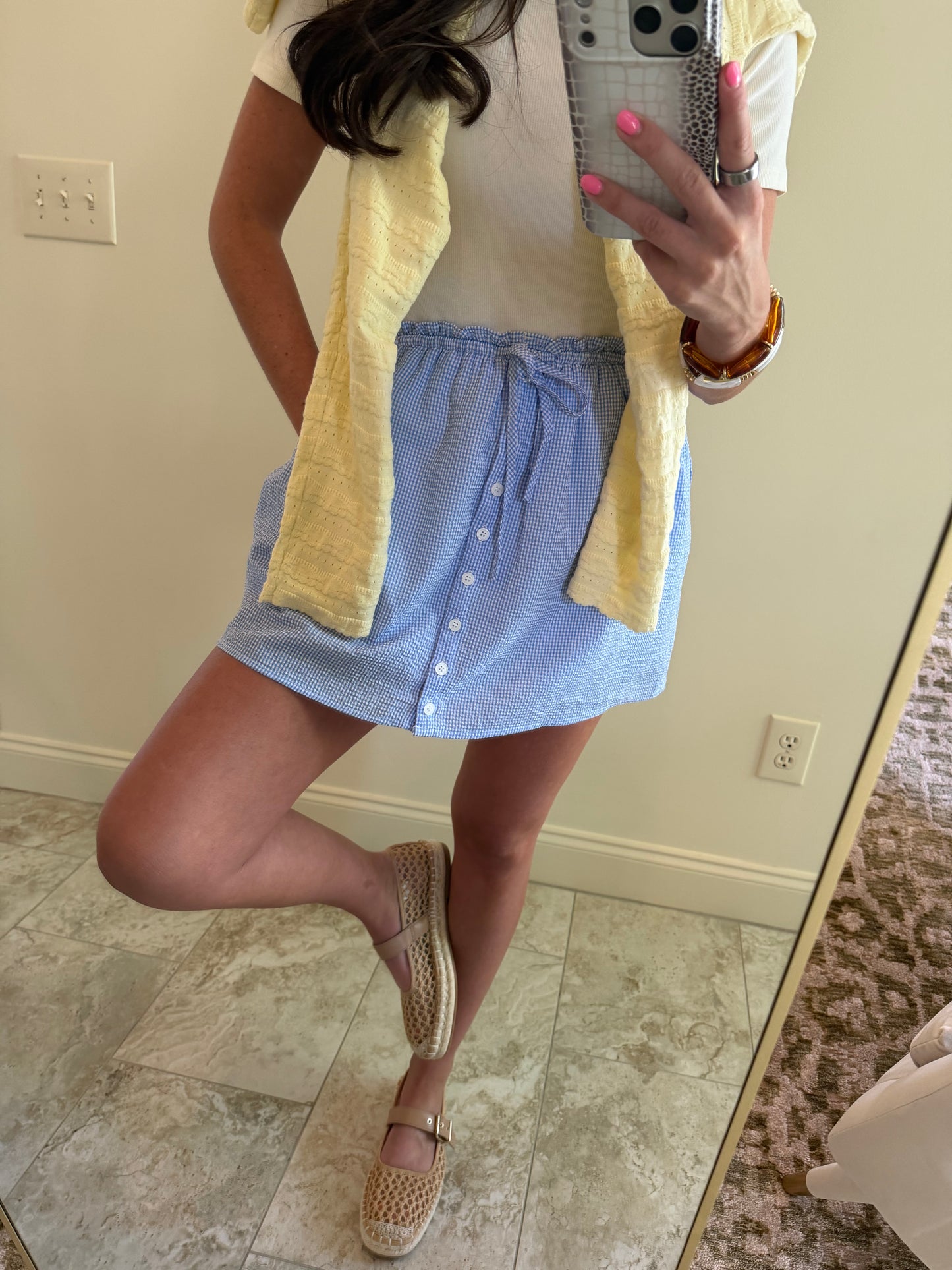 Blue Gingham Skirt