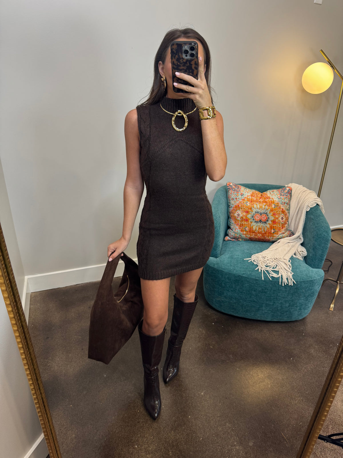 Mocha Brown Sweater Dress