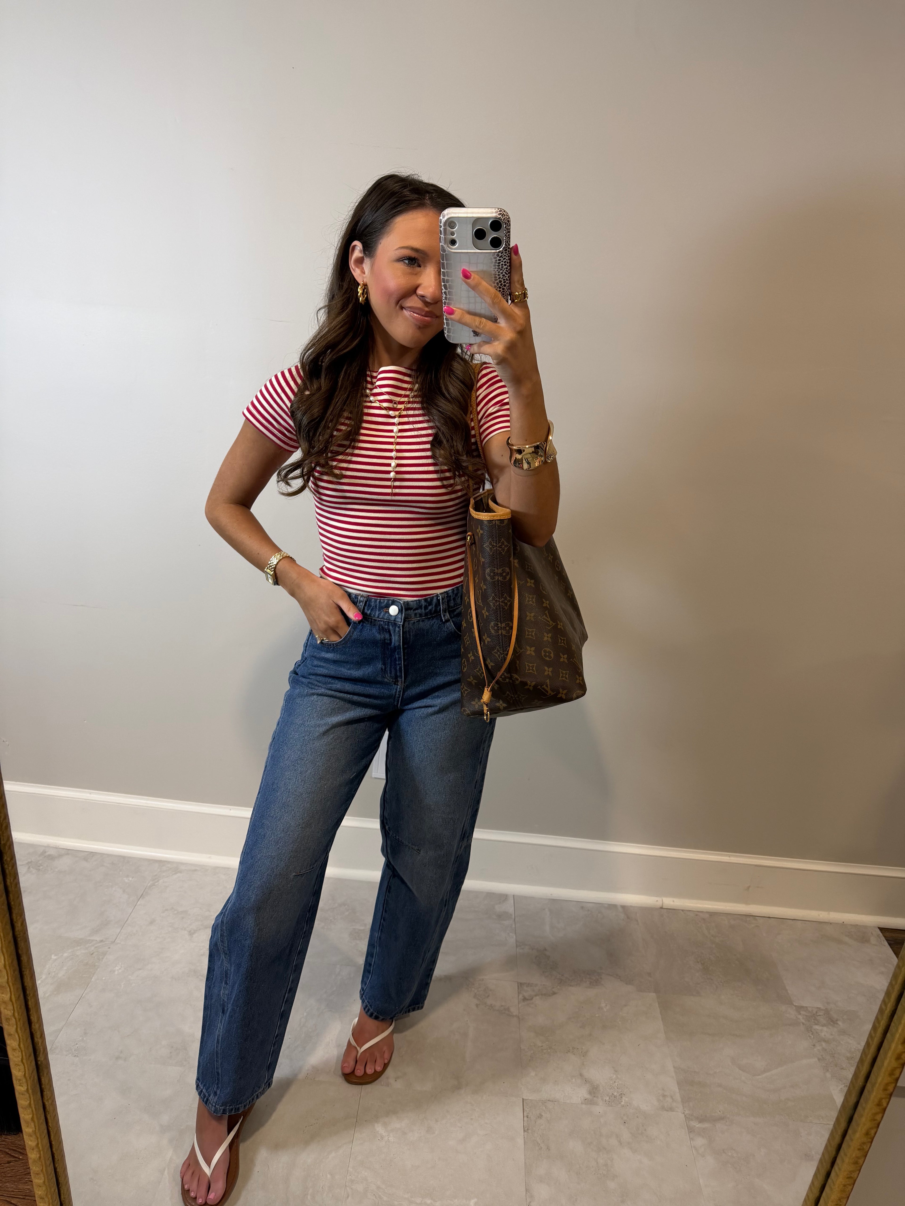 Red July Striped Top