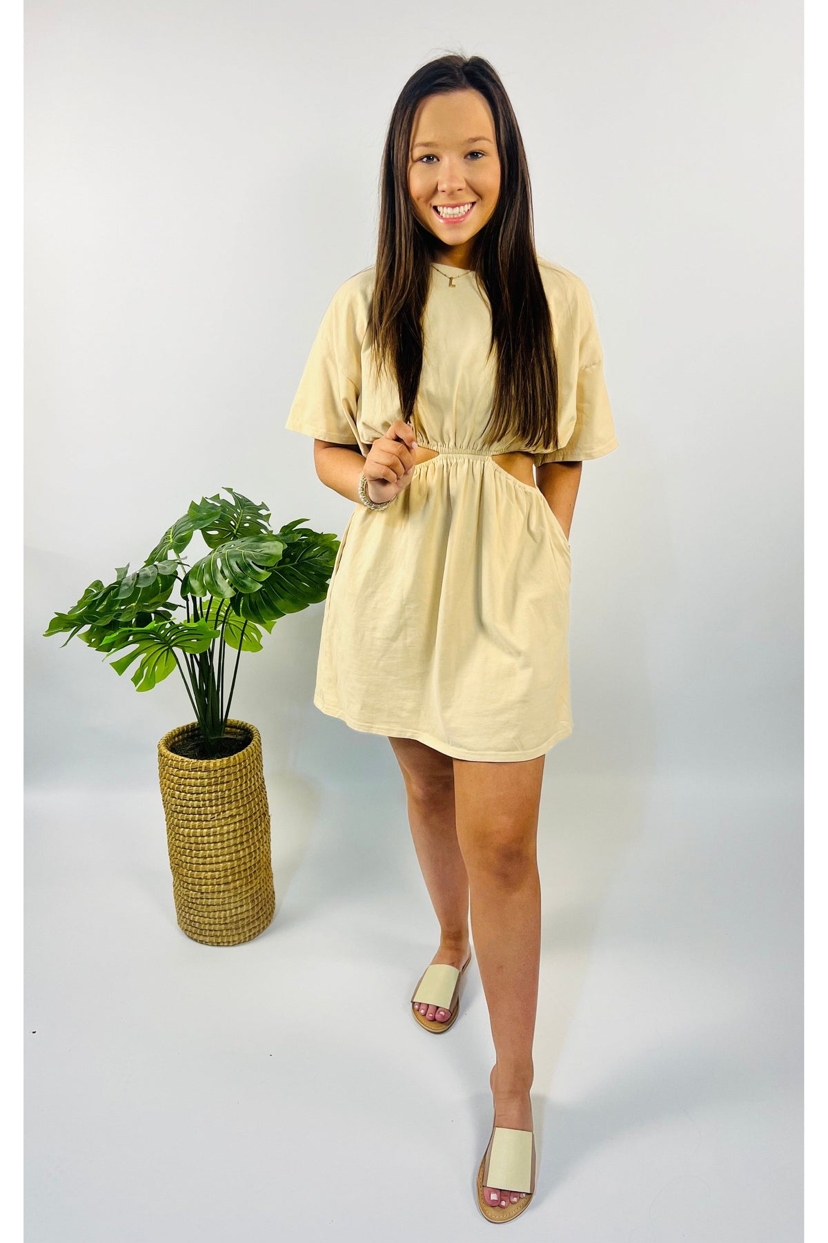 Cream T-Shirt Dress