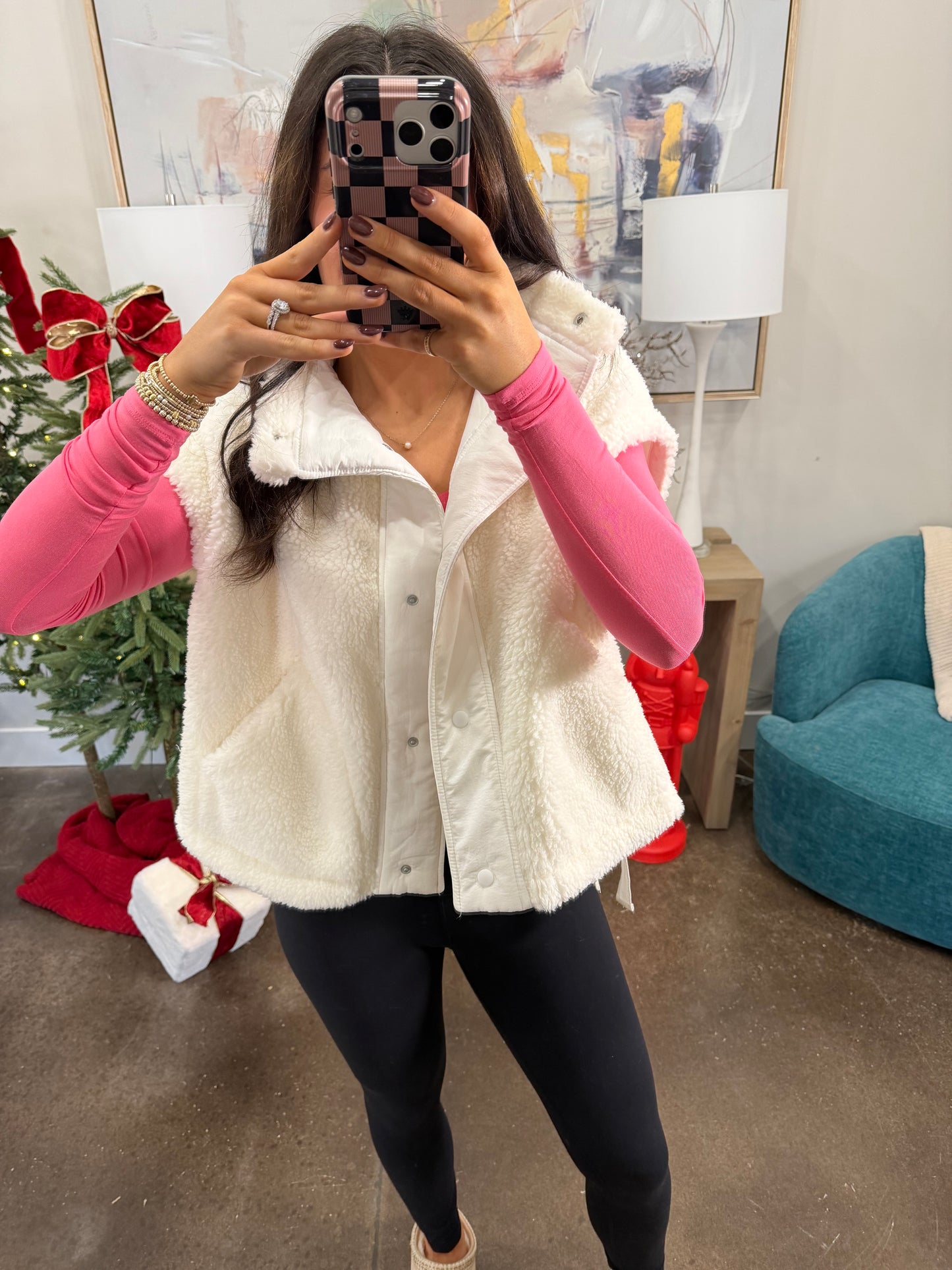 White Sherpa Vest