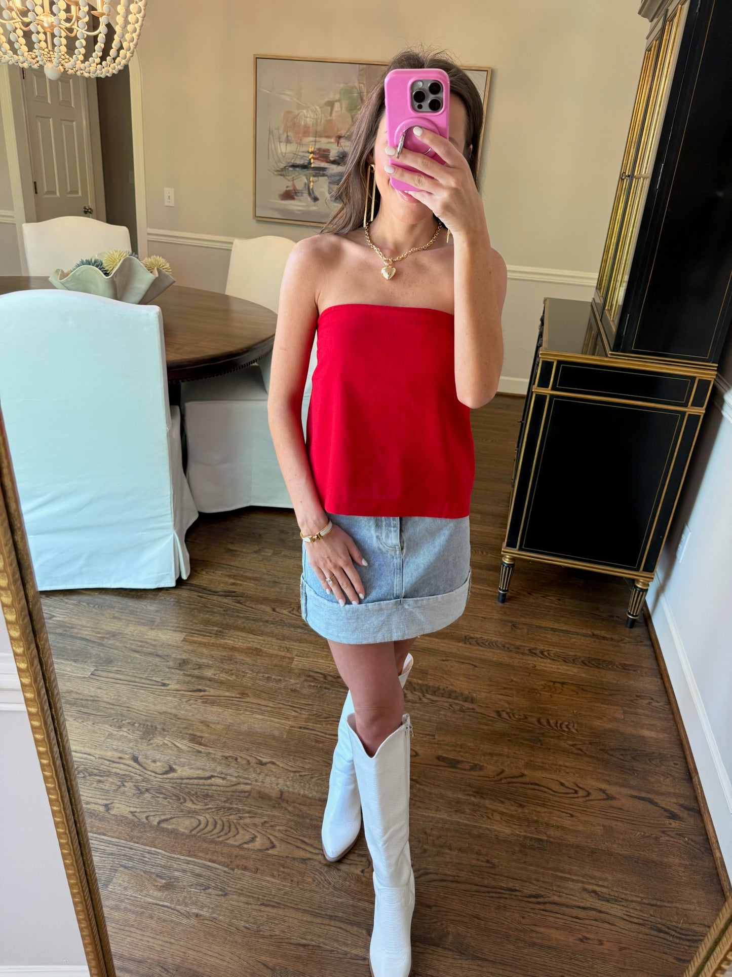 Red Linen Set