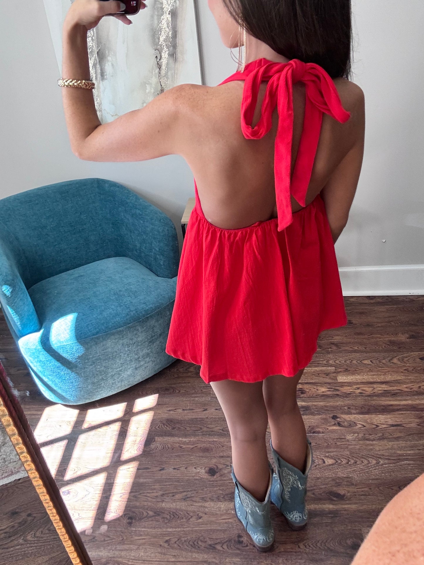 Misty Red Romper