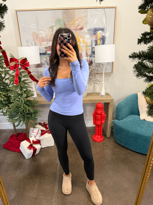 Blue Long Sleeve Top