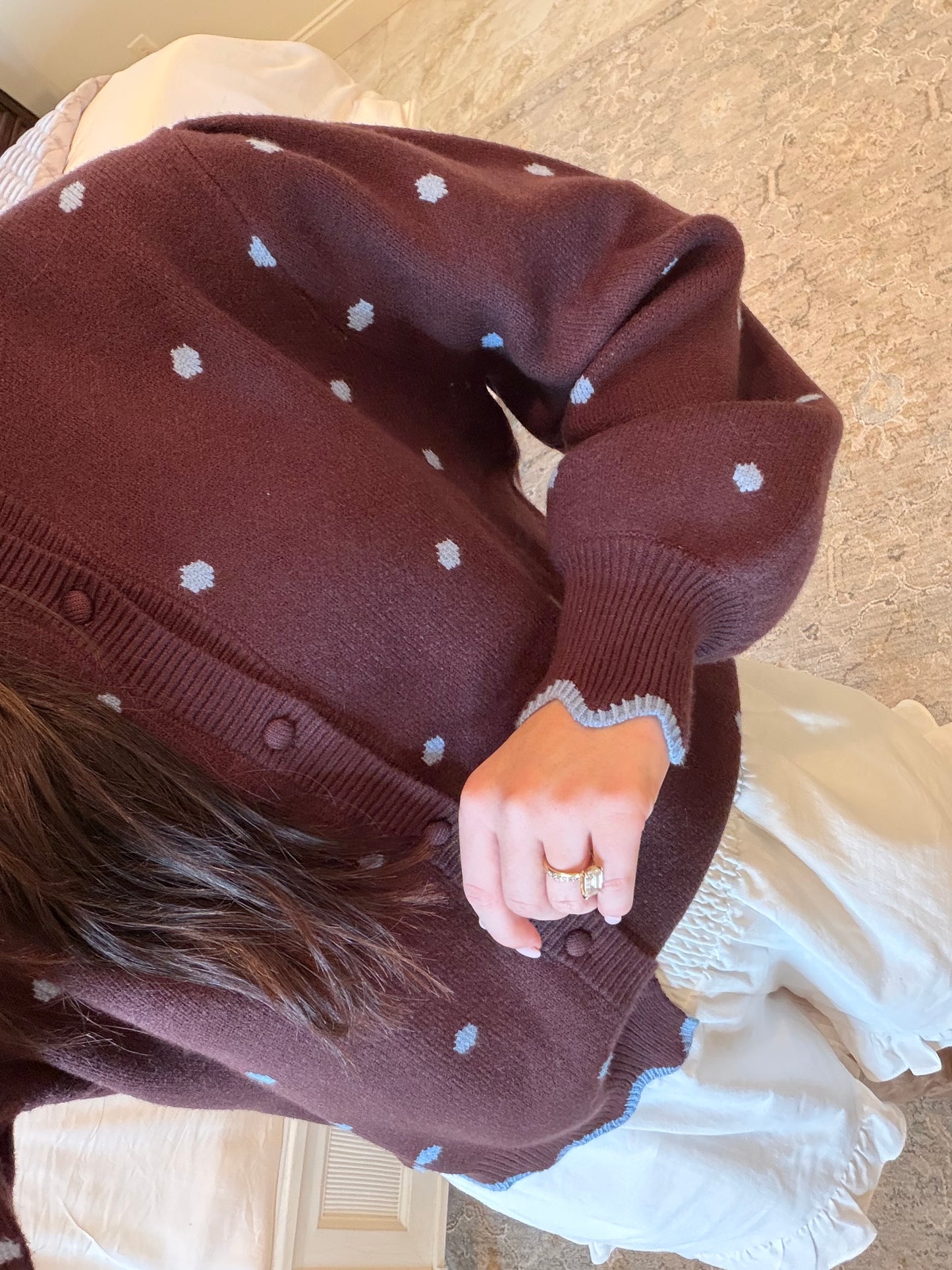 Mandy Brown Polka Dot Sweater