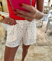 Floral Ribbed Boxer Shorts