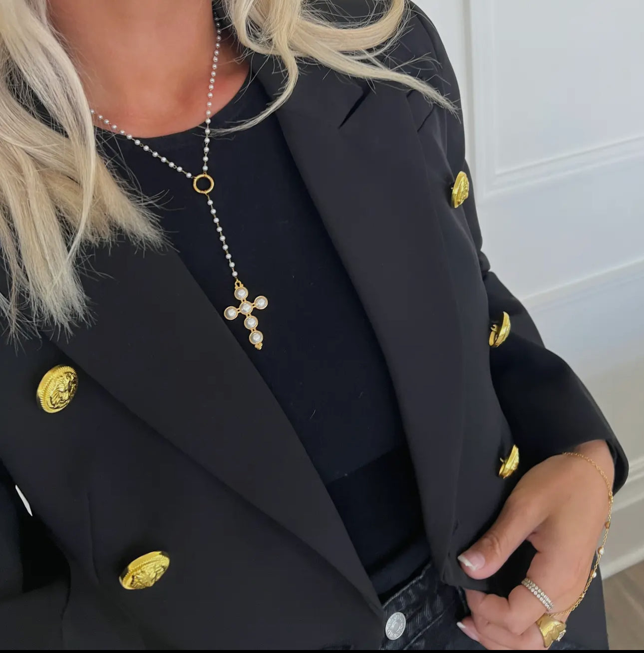 Pearl Cross Necklace