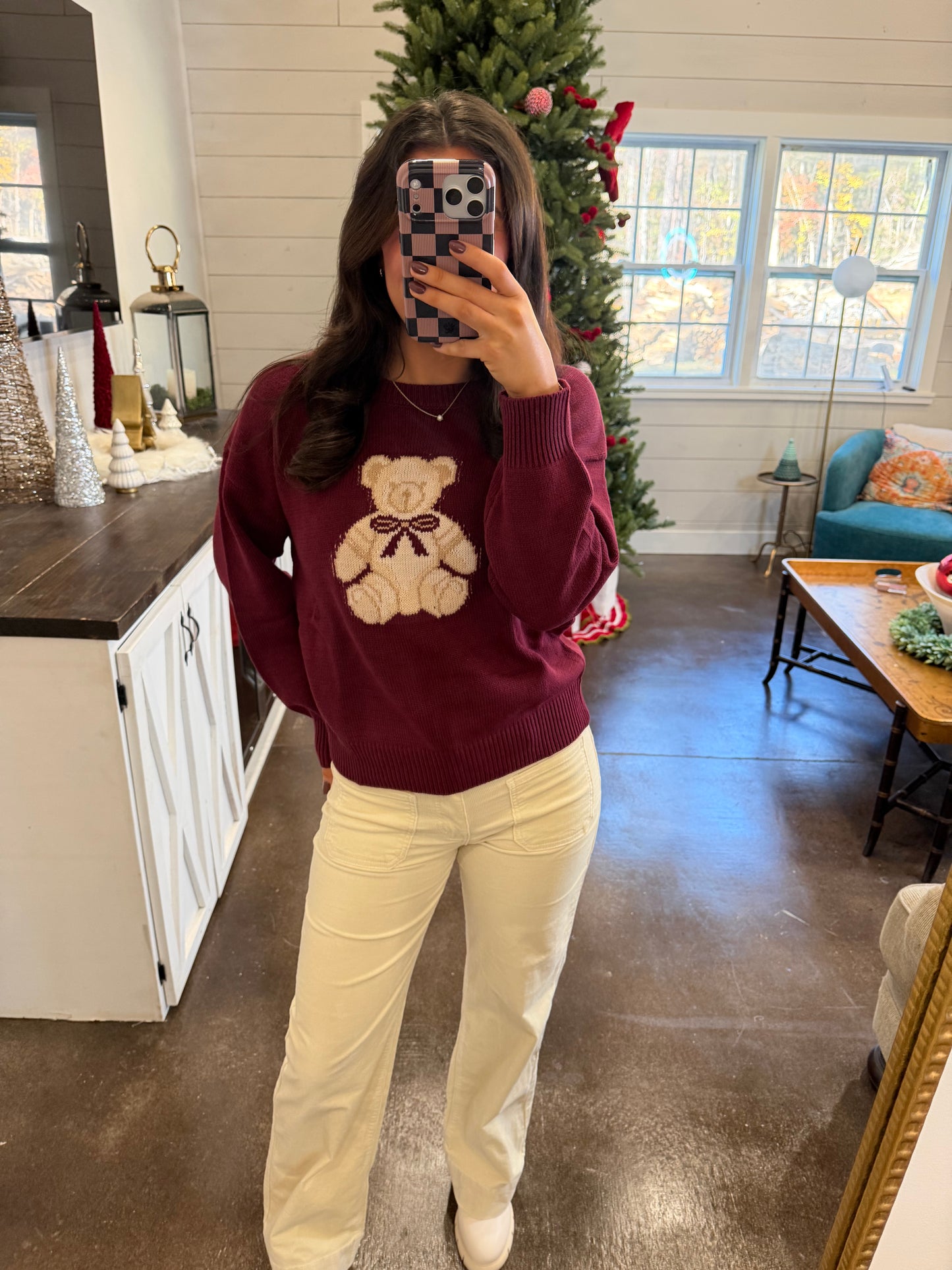 Bear Bow Christmas Sweater
