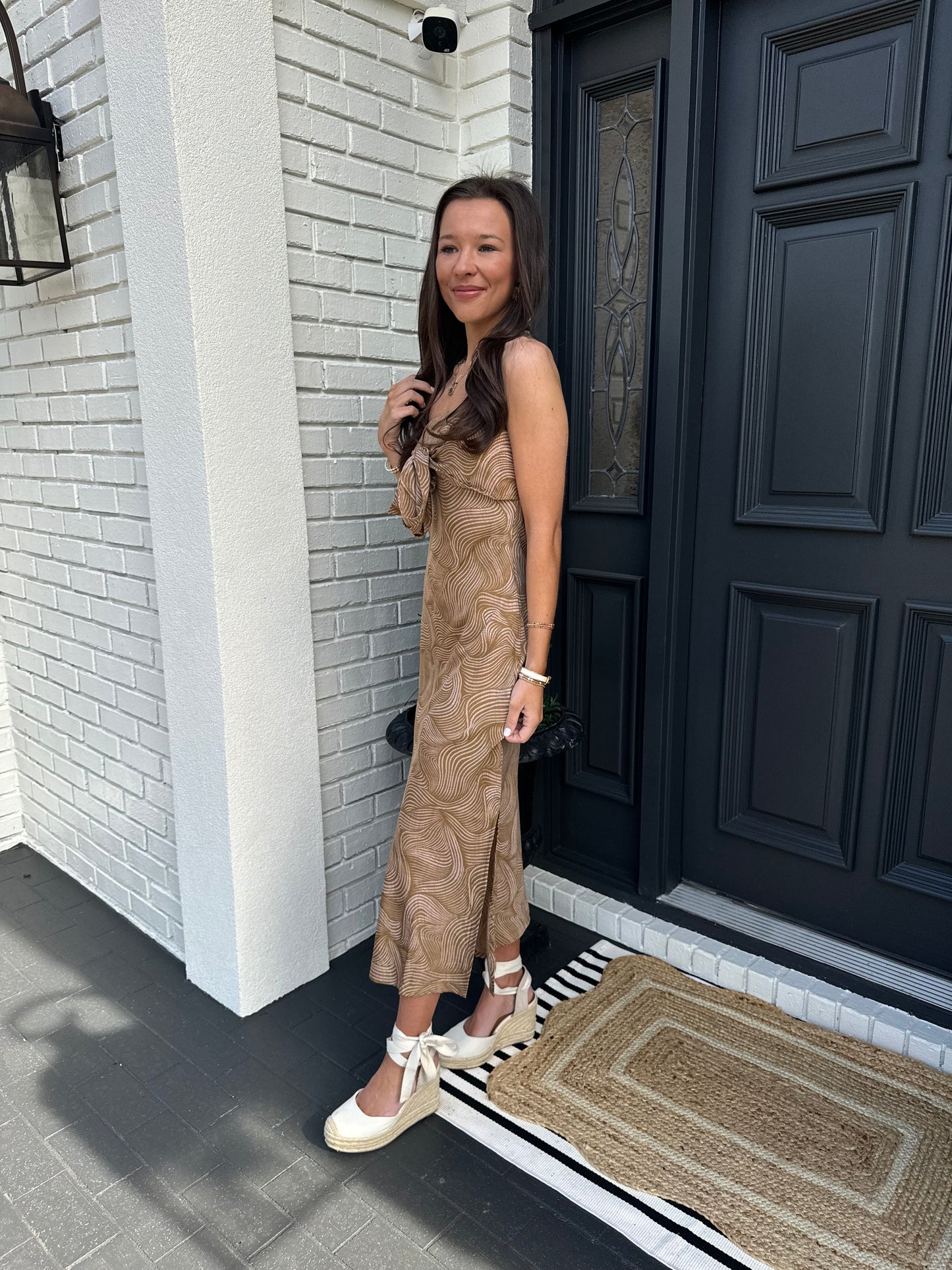 Brown Bow Maxi Dress
