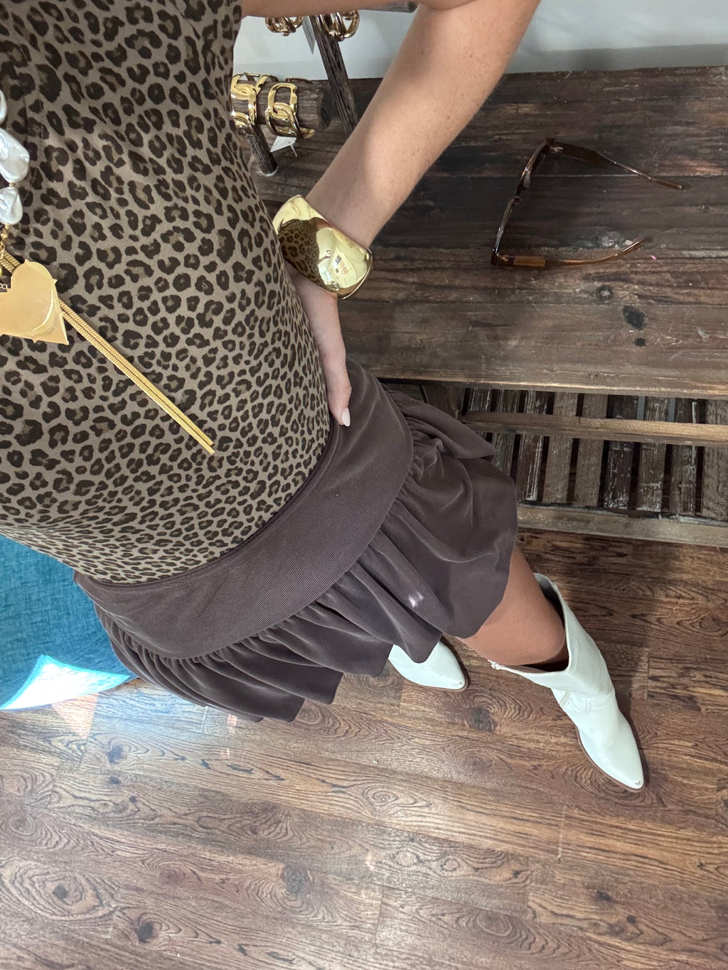 Mocha Ribbed Bubble Skirt