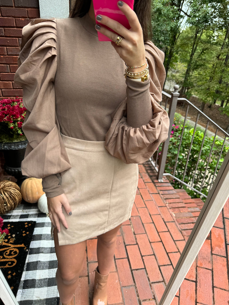 Brown Suede Skirt