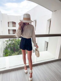 Black Linen Wrap Short petite