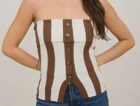 Strapless Button Down Sweater