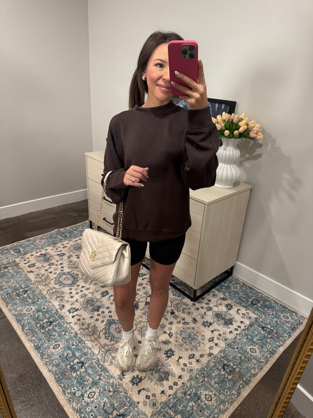 Mocha Brown Mock Sweatshirt