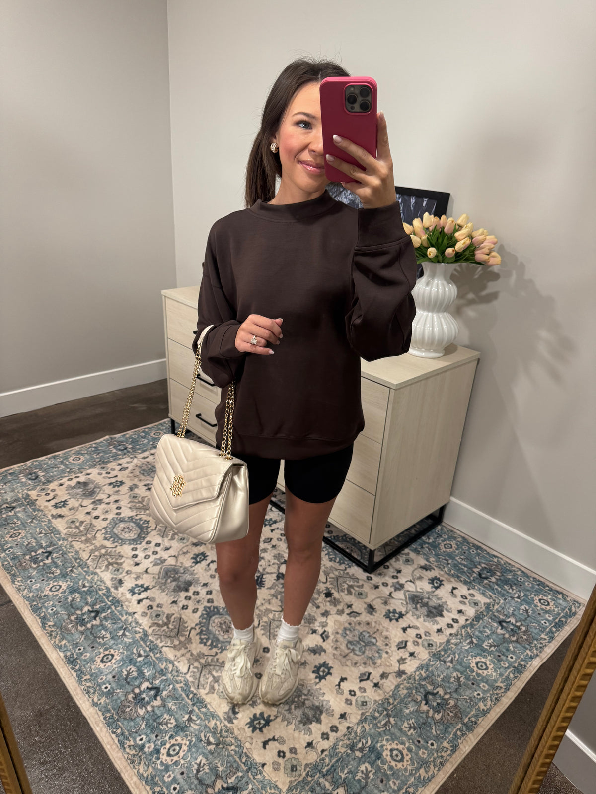 Mocha Brown Mock Sweatshirt