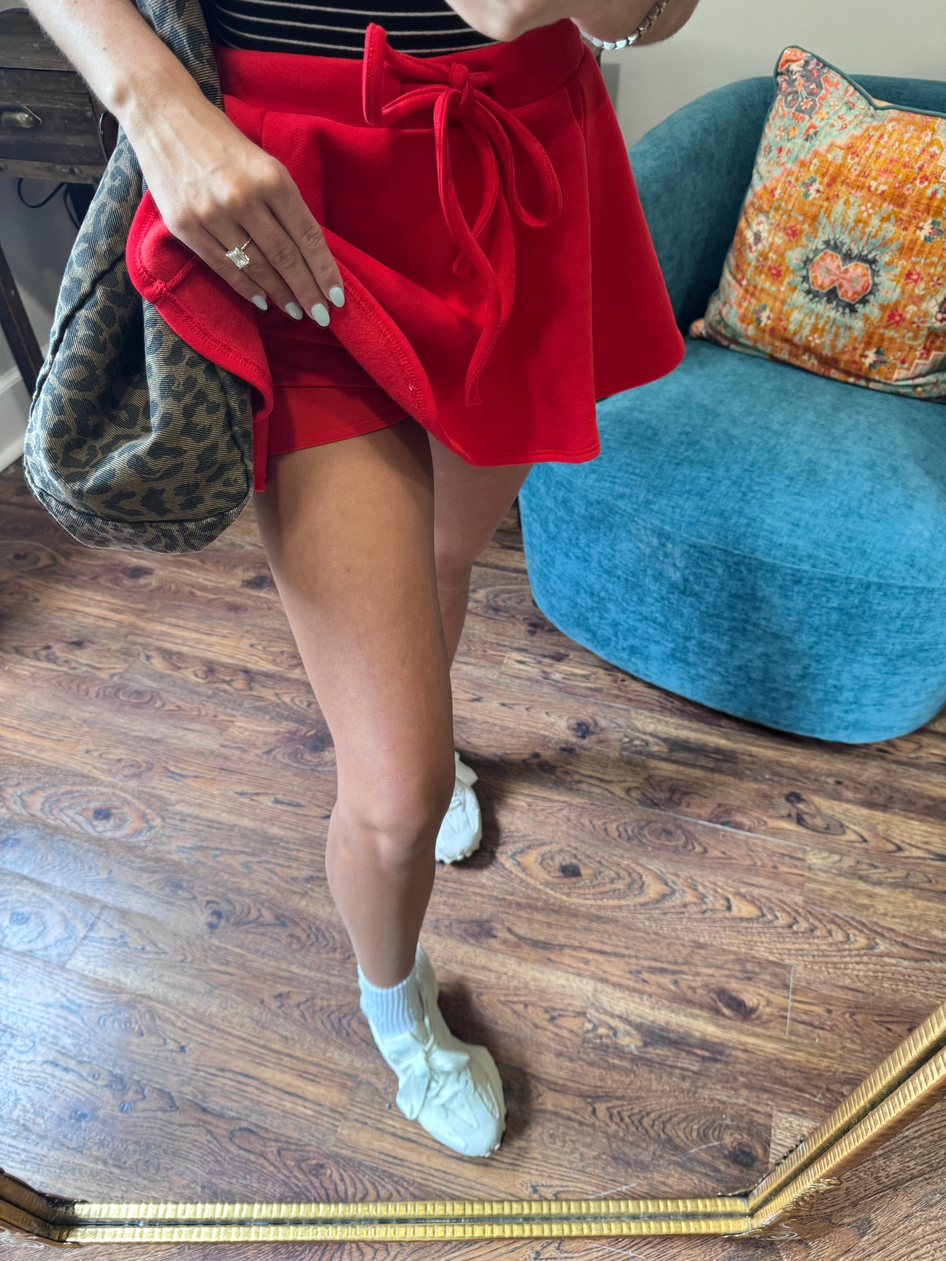 Red Flare Knit Shirt