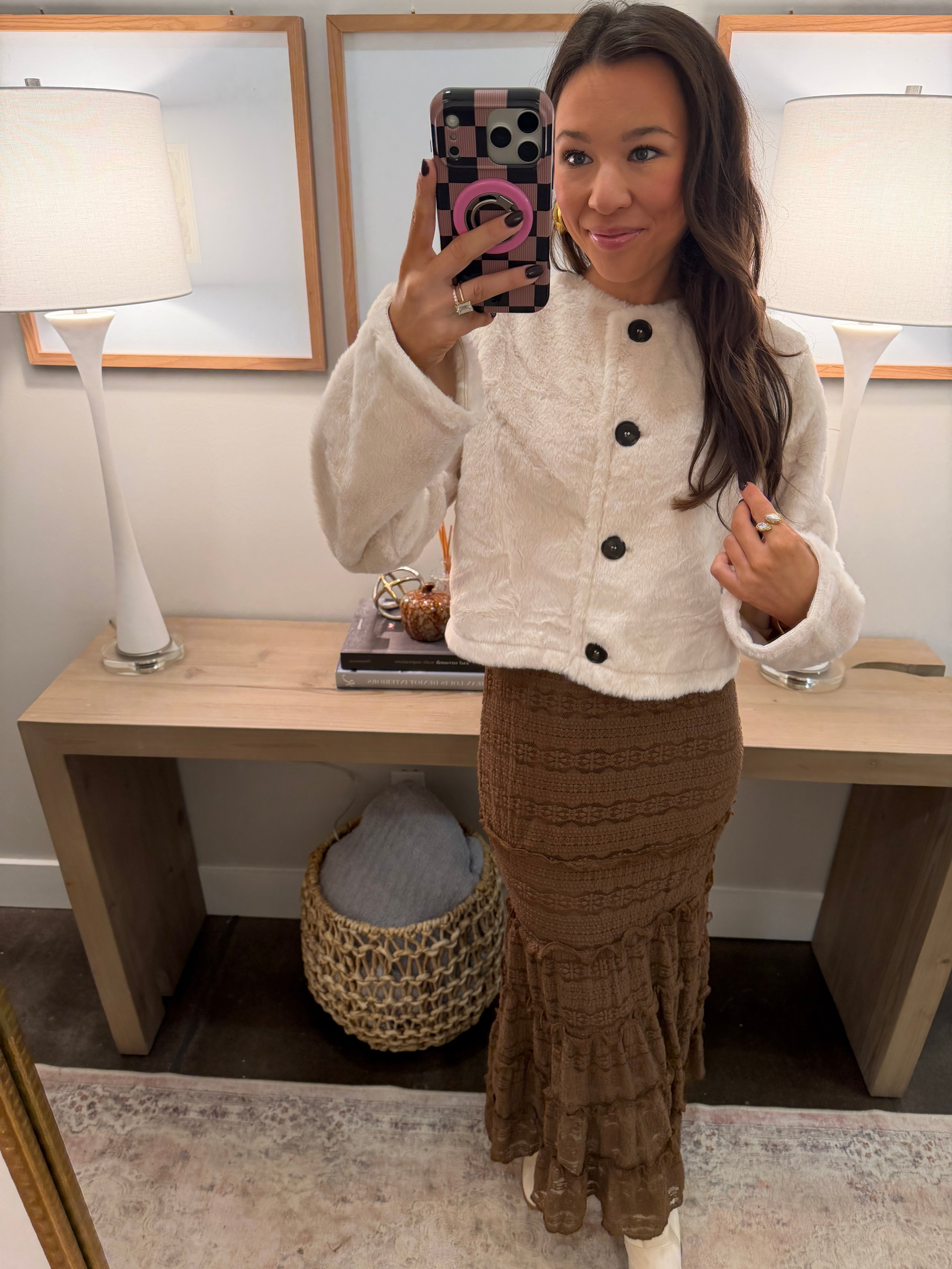 Brown Fall Maxi Skirt