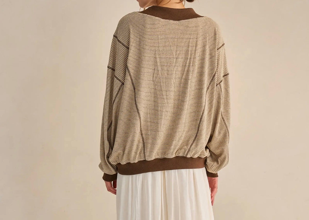 Striped Twisted Front Tee