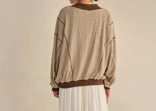 Striped Twisted Front Tee