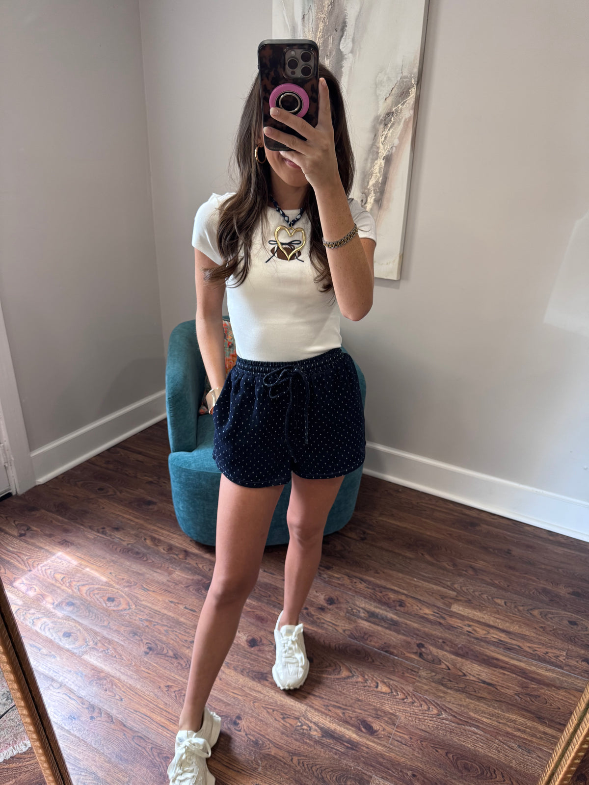 Blue Bow Football Tee