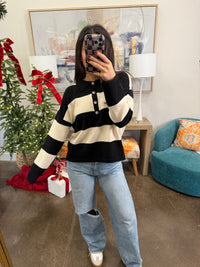 Black and White Striped Sweater