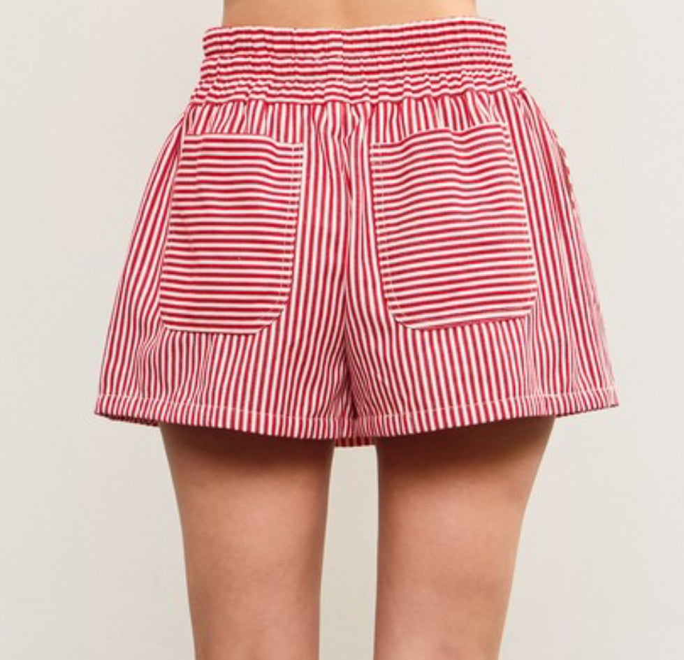 Red & White Striped Skort