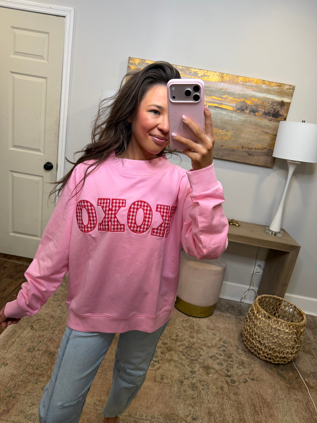 XOXO Mock Neck Sweatshirt