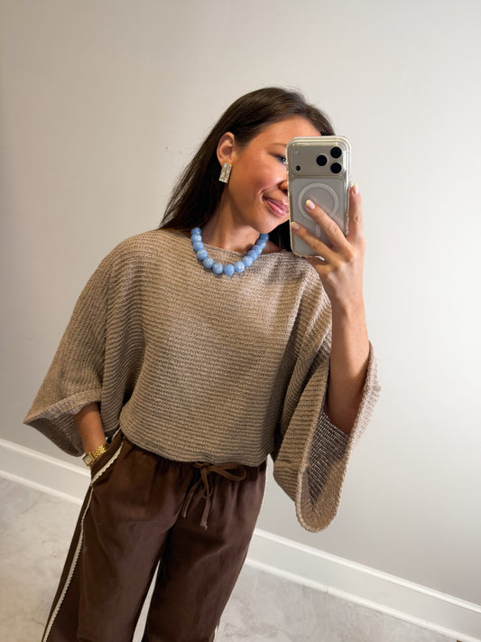 Morning Latte Knit Top