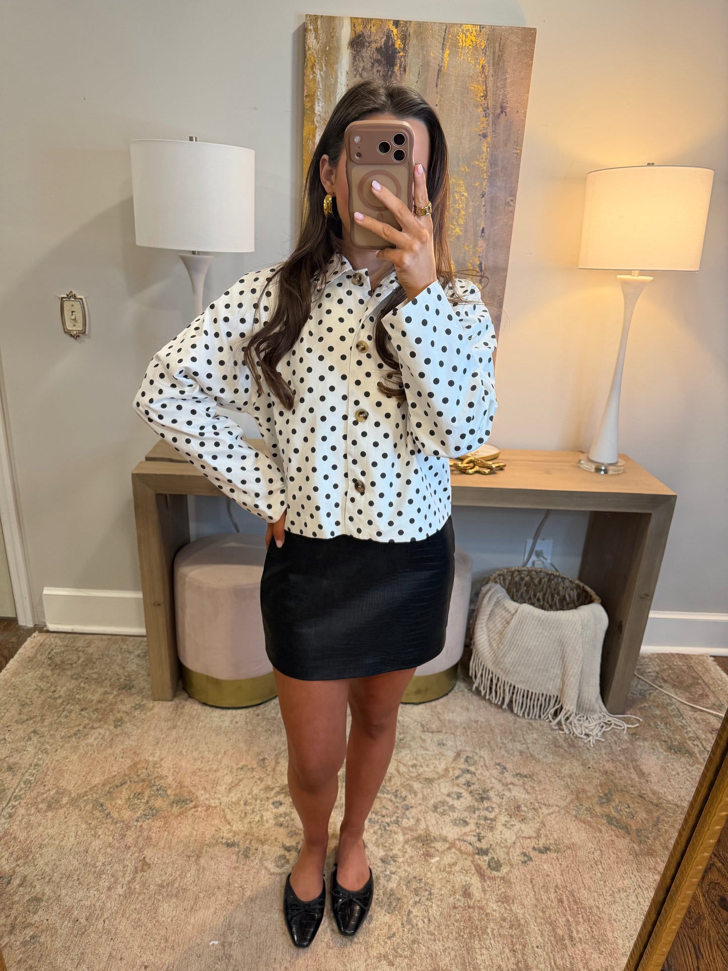 Mocha Polka Dot Skirt