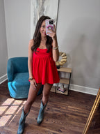 Misty Red Romper