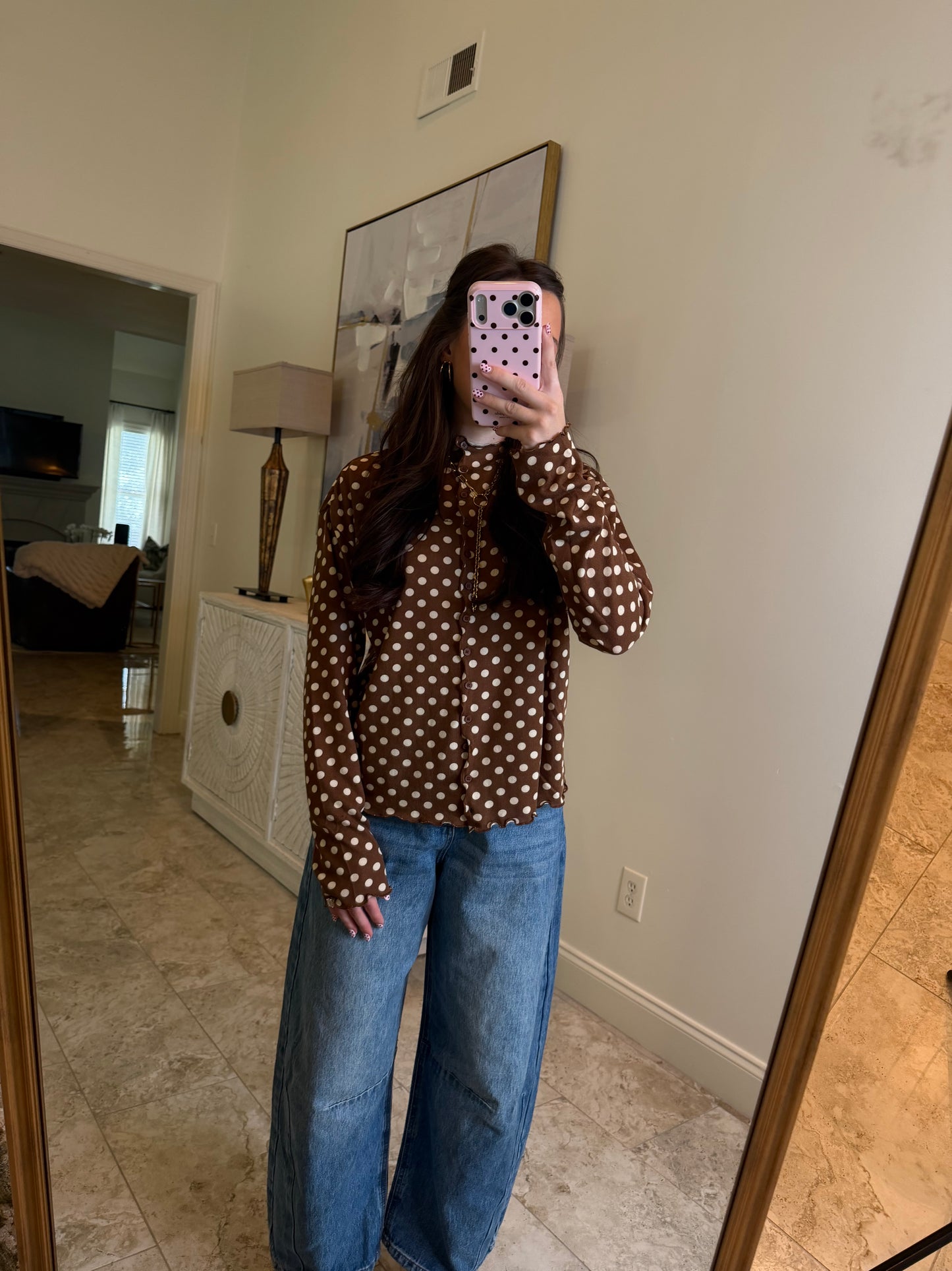 Polka dot Ruffle Top