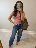 Red July Striped Top