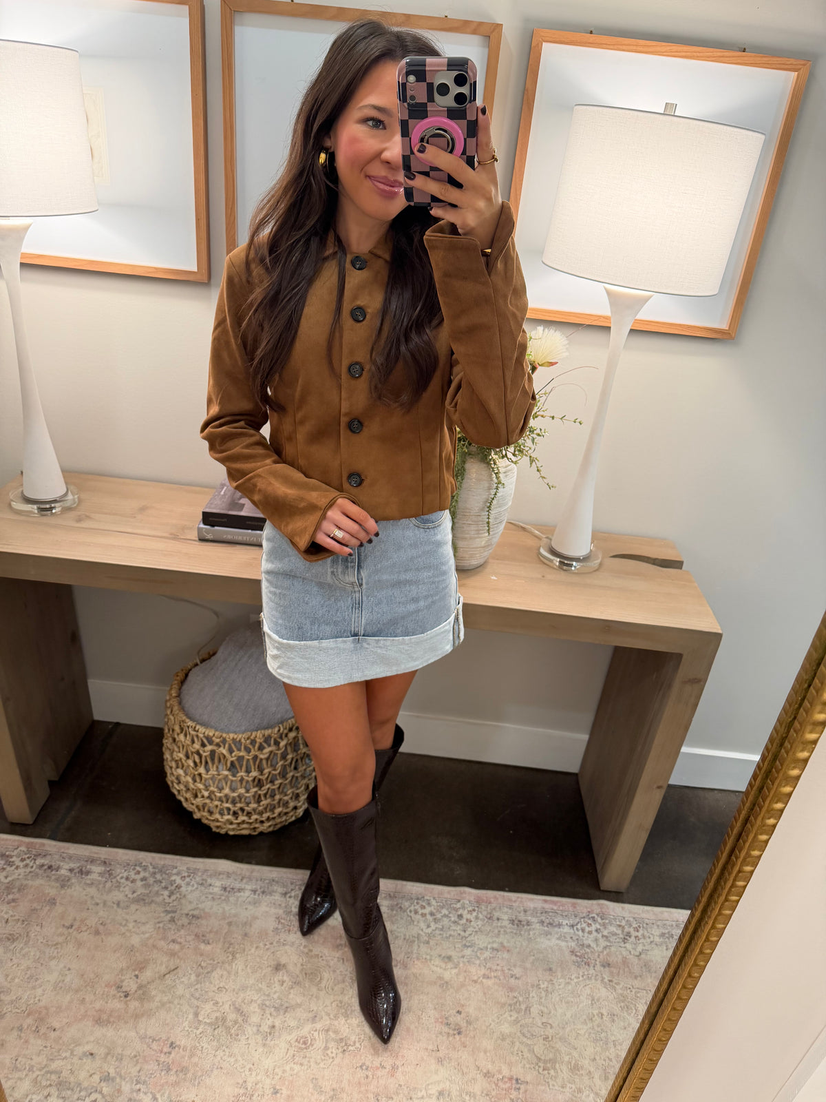 Mocha Brown Button Down Jacket