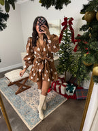 Polka Dot Brown Dress