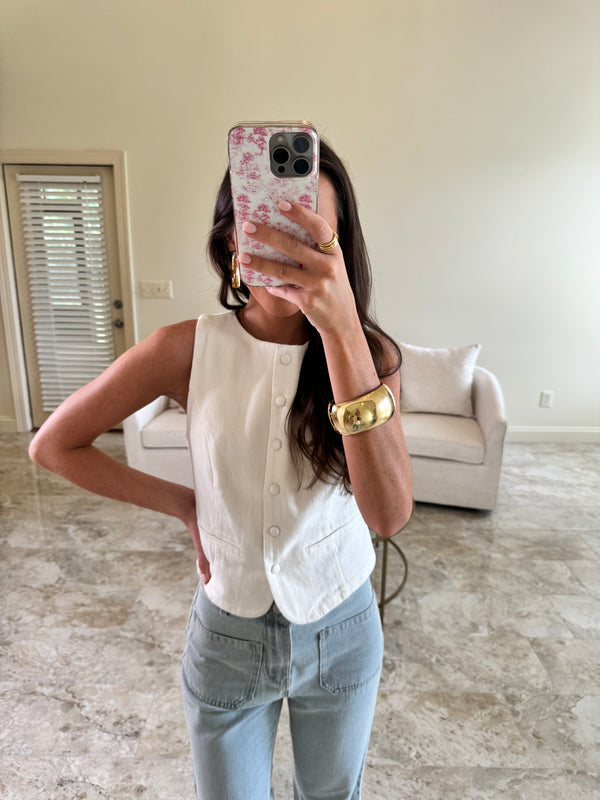 Denim White Top