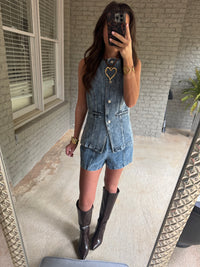 Denim Vest Set