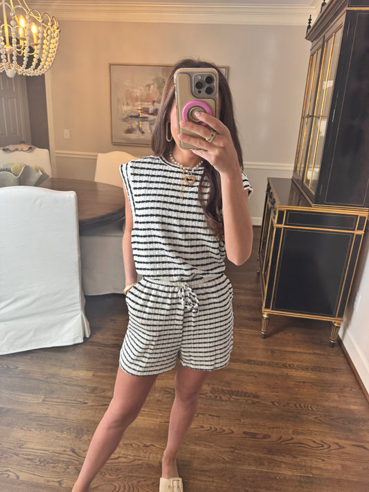 Black & White Active Romper