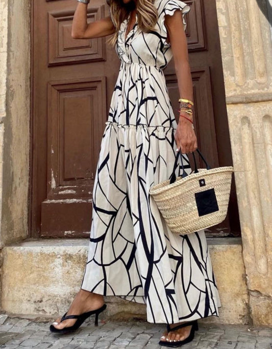 Sara Black & White Maxi