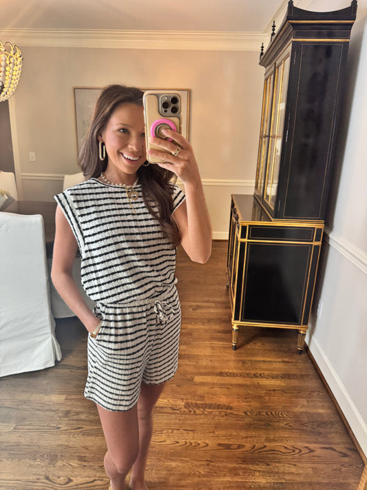 Black & White Active Romper