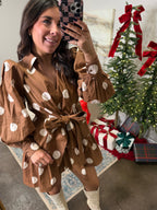 Polka Dot Brown Dress