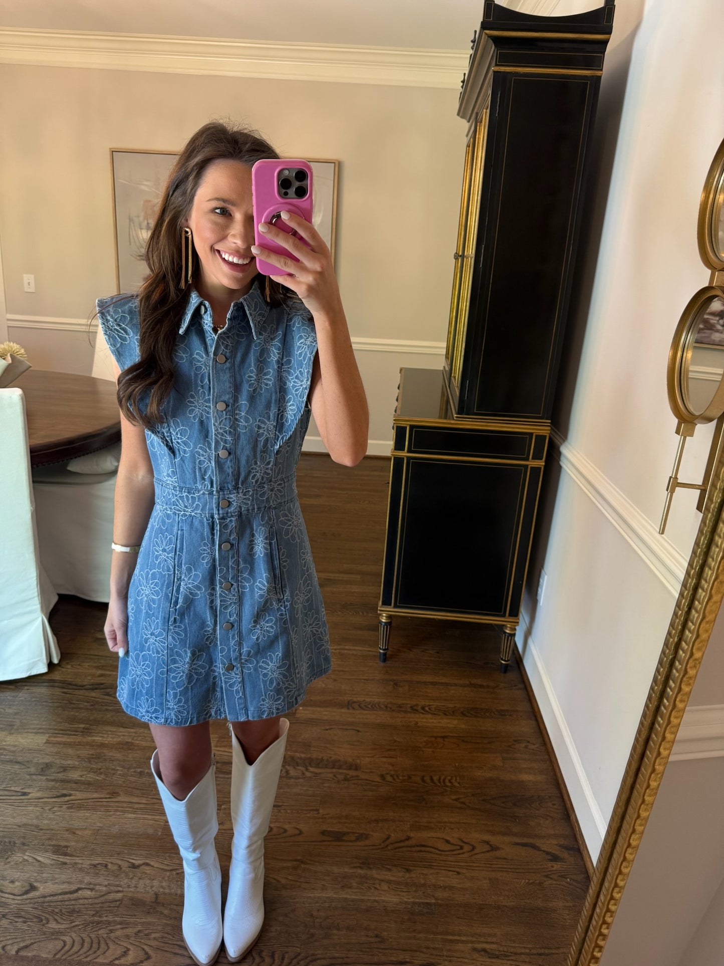 Denim Floral Dress